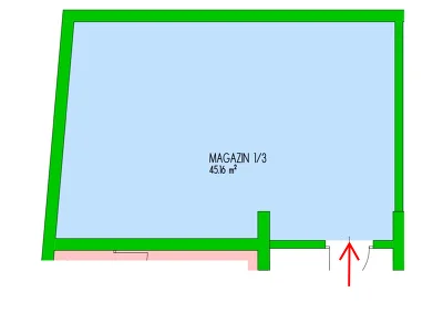 Magazin 1/3 - 45,16 m²