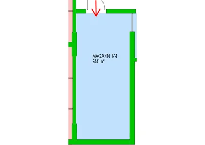 Magazin 1/4 - 23,41 m²