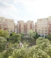 3 Wohngebäude mit Freiflächen und begrüntem Innenhof