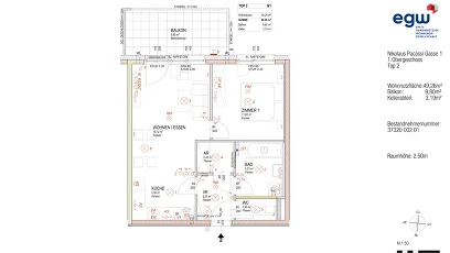 Vorschaubild des Objekts „2-Zimmer-Wohnung mit Balkon, Top 2“