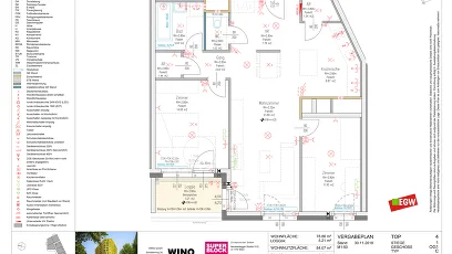 Vorschaubild des Objekts „3-Zimmer-Wohnung mit Loggia, Top 4“