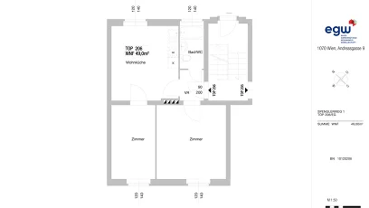 Vorschaubild des Objekts „3-Zimmer-Wohnung, Top 206“