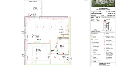 Vorschaubild des Objekts „2-Zimmer-Wohnung mit Balkon, Top 12“