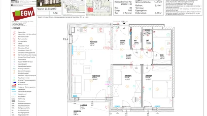 Vorschaubild des Objekts „3-Zimmer-Wohnung mit Balkon, Top 11“
