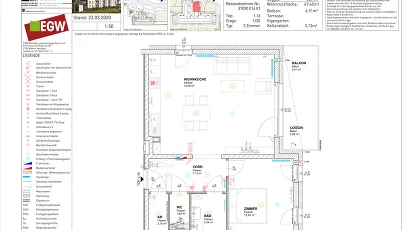Vorschaubild des Objekts „2-Zimmer-Wohnung mit Balkon, Top 16“
