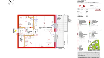 Vorschaubild des Objekts „1-Zimmer-Wohnung mit Loggia und Balkon, Top 14“