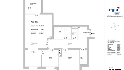 Vorschaubild des Objekts „2-Zimmer-Wohnung mit Loggia, Top 520“