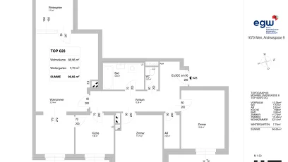 Vorschaubild des Objekts „2-Zimmer-Wohnung mit Loggia, Top 628“