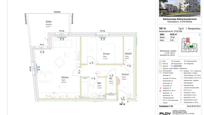 Vorschaubild des Objekts „2-Zimmer-Wohnung mit Balkon, Top 10“