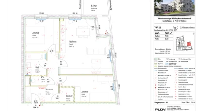 Vorschaubild des Objekts „3-Zimmer-Wohnung mit Balkon, Top 28“