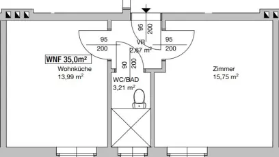 Vorschaubild des Objekts „2-Zimmer-Wohnung, Top 156“
