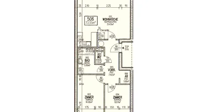 Vorschaubild des Objekts „3-Zimmer-Wohnung, Top 506“