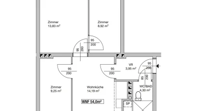 Vorschaubild des Objekts „3-Zimmer-Wohnung, Top 205“