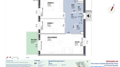 Vorschaubild des Objekts „3-Zimmer-Wohnung mit Balkon, Top 19“