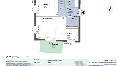 Vorschaubild des Objekts „2-Zimmer-Wohnung mit Balkon, Top 20“