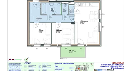 Vorschaubild des Objekts „3-Zimmer-Wohnung mit Balkon, Top 4“