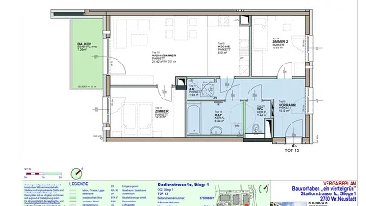 Vorschaubild des Objekts „3-Zimmer-Wohnung mit Balkon, Top 15“