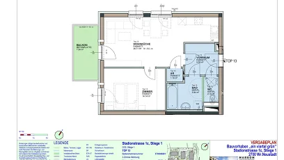 Vorschaubild des Objekts „2-Zimmer-Wohnung mit Balkon, Top 13“