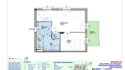 Vorschaubild des Objekts „2-Zimmer-Wohnung mit Balkon, Top 3“