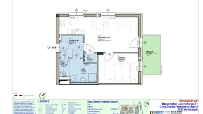 Vorschaubild des Objekts „2-Zimmer-Wohnung mit Balkon, Top 11“